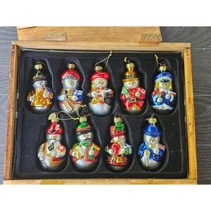 Thomas Pacconi Classics 2003 International Snowman Glass Ornaments Set of 18